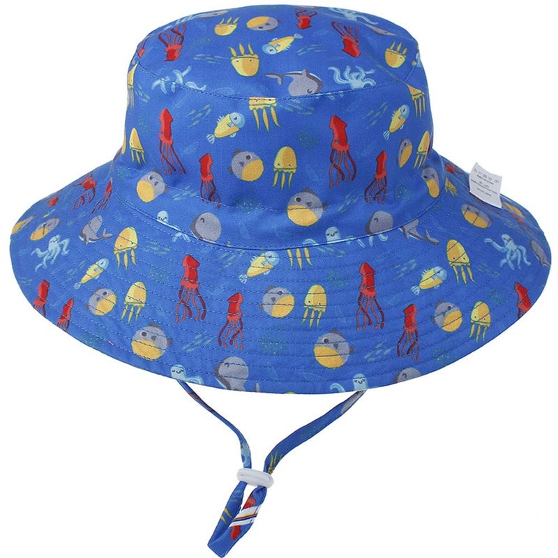 MaxNova Baby Sun Hat Toddler Summer UPF 50+ Baby Girl Bucket Hat Wide Brim Beach Hats for Baby Boys 2-7Years - Image 4